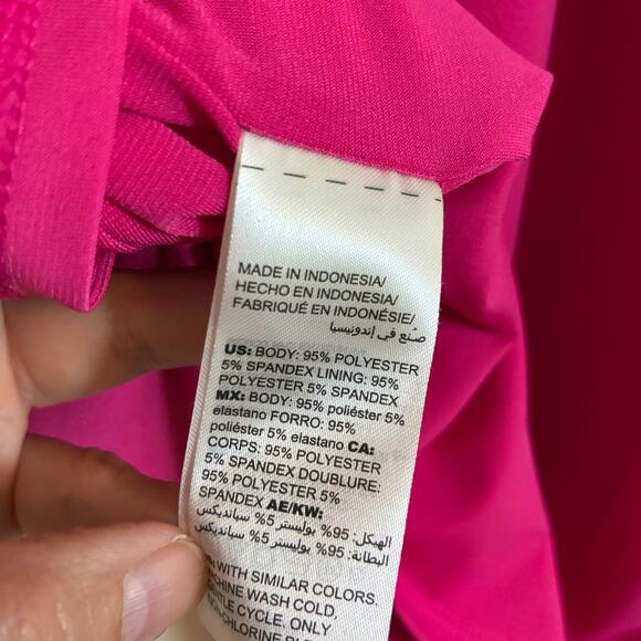 Chico's Dress Size 0 = Womens XS Hot Pink Flowy Sleeves Midi Glam - Picture 5 of 8